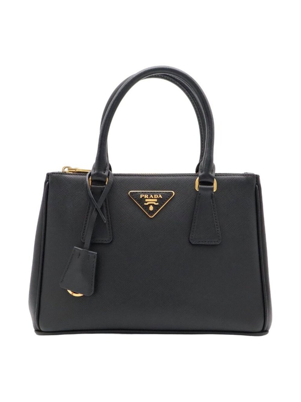 Prada Galleria Mini Bag Saffiano Leather Nero Black Gold